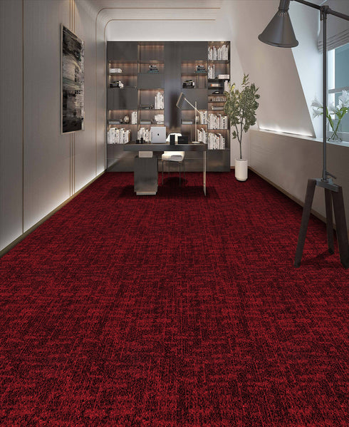 3mm Commercial Carpet Tiles - Lakeside - Crimson