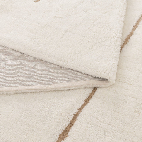Highlands Abstract Beige Lines Washable Wool Rug - Adore Rugs & Flooring