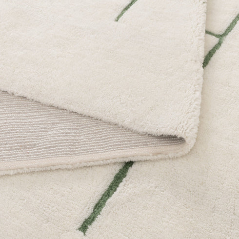 Highlands Abstract Olive Lines Washable Wool Rug - Adore Rugs & Flooring