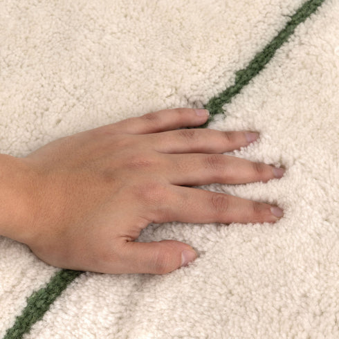 Highlands Abstract Olive Lines Washable Wool Rug - Adore Rugs & Flooring