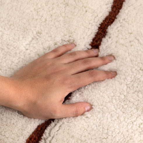 Highlands Abstract Terracotta Lines Washable Wool Rug - Adore Rugs & Flooring