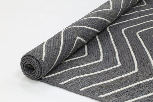 Artisan Grey Chevron Jute Rug - Adore Rugs & Flooring