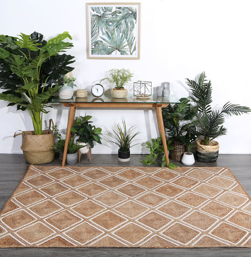 Artisan Natural Parquetry Jute Rug - Adore Rugs & Flooring