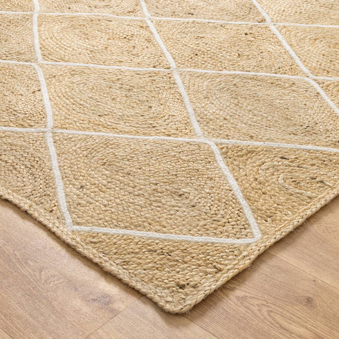 Artisan Pearl Diamond Jute Rug - Adore Rugs & Flooring