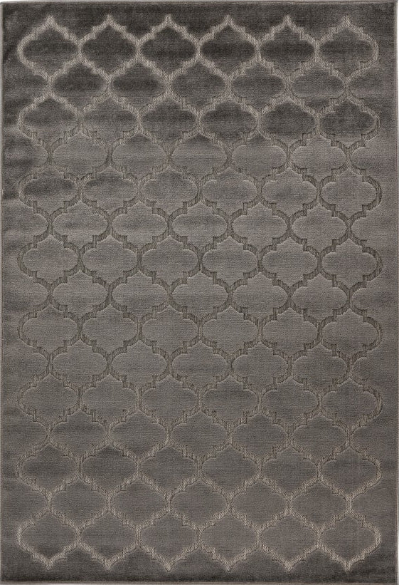 Amira 201 Grey - Moroccan Trellis Rug, full view