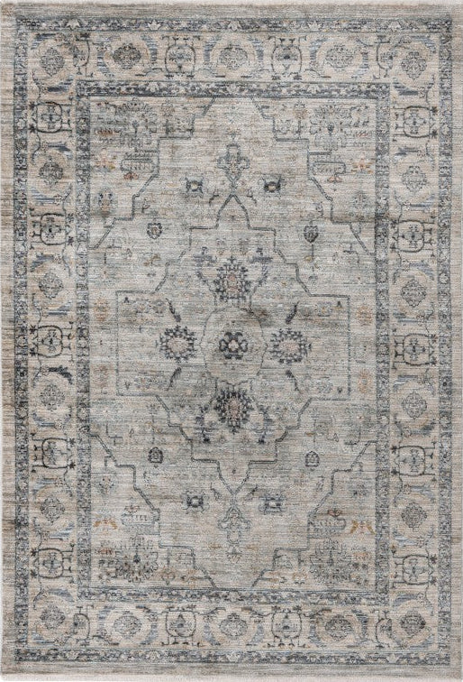 Antigua 701 Beige Vintage-Inspired Rug with Medallion, full view