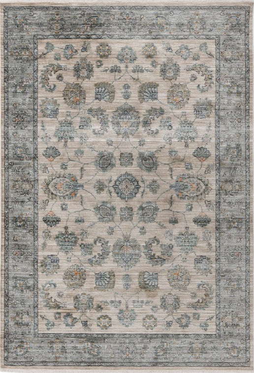 Antigua 702 Beige Vintage Inspired Floral Rug, full view