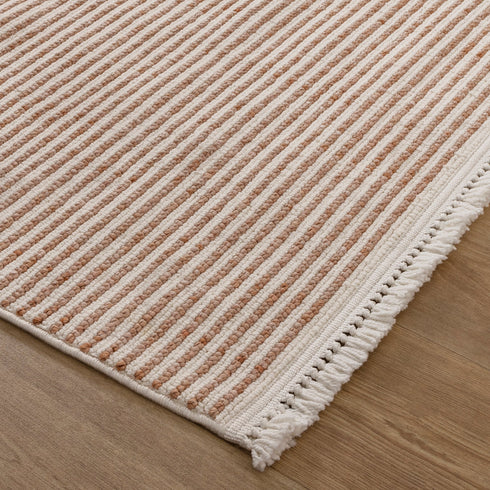 Berno Pink Ivory Loop Stripes Rug - B002 - Adore Rugs & Flooring