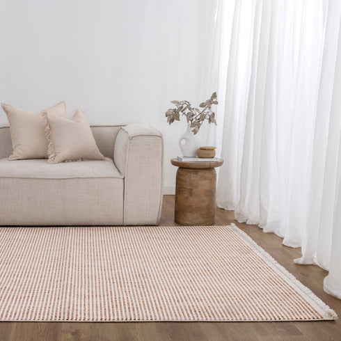 Berno Pink Ivory Loop Stripes Rug - B002 - Adore Rugs & Flooring