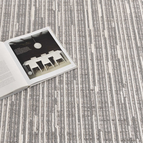 Berno Silver Ivory Loop Lines Rug - B006 - Adore Rugs & Flooring