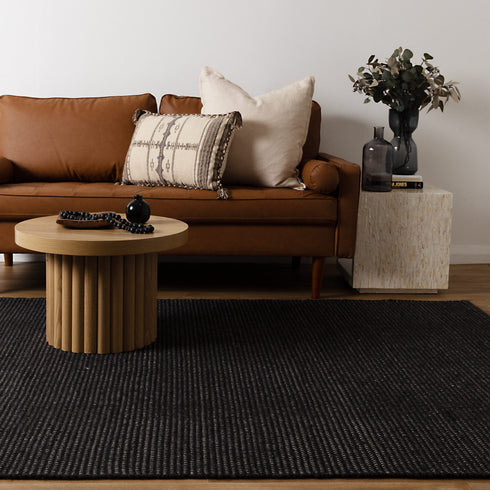 Natura Black Wool Rug - Adore Rugs & Flooring