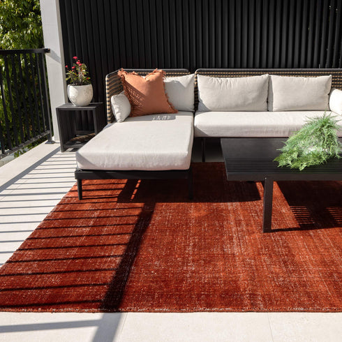 Harbour Burnt Terracotta Indoor Outdoor Rug - Adore Rugs & Flooring