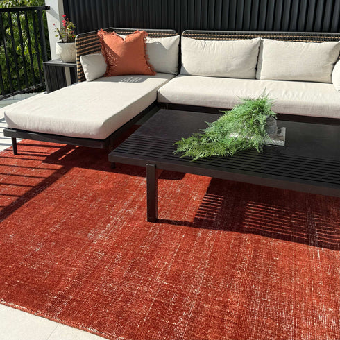 Harbour Burnt Terracotta Indoor Outdoor Rug - Adore Rugs & Flooring