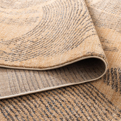 Clara Abstract Paintbrush Gold Rug - C104 - Adore Rugs & Flooring