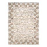 Checkered Border Cream Beige colour