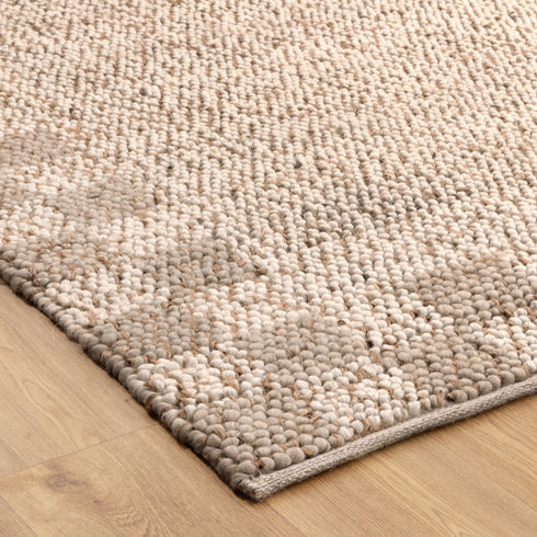 Eco Weave Checkered Border Cream Beige Wool and Jute Rug - Adore Rugs & Flooring