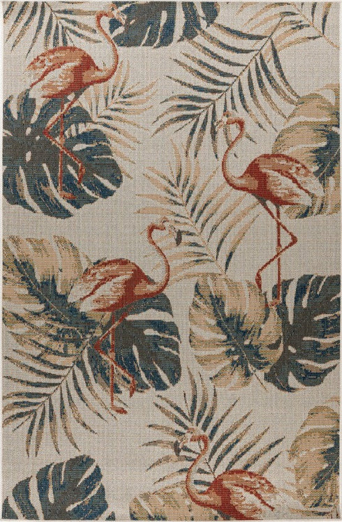 Capri 308 Multi - Flamingo Outdoor Rug, full view
