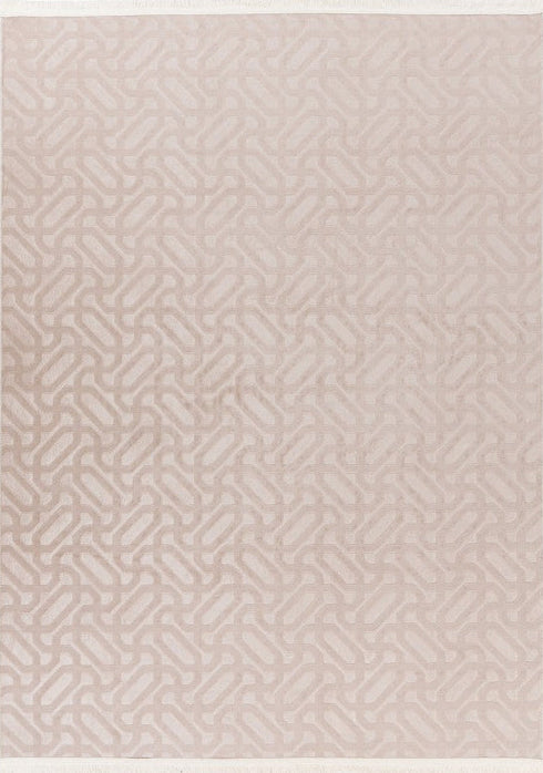 Damla 210 Light Taupe - Geometric Washable Rug, full view