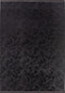 Damla 211 Graphite - Dark Grey Floral Washable Rug, full view