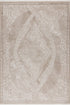 Elif 404 - Beige Medallion Rug with Ornate Floral Pattern, full view