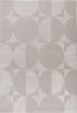 Elif 406 Silver - Grey Area Rug with Circular and Triangular Pattern, full view