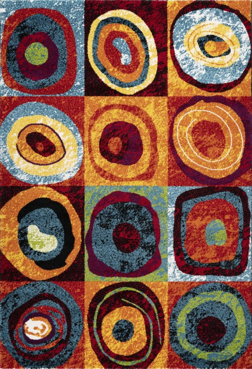 Espo 307 Rainbow Multicolour Turkish Rug, full view