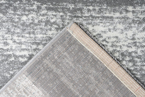 Feeling 500 Silver Plain Border Thick Rug - ADORE RUGS and FLOORING