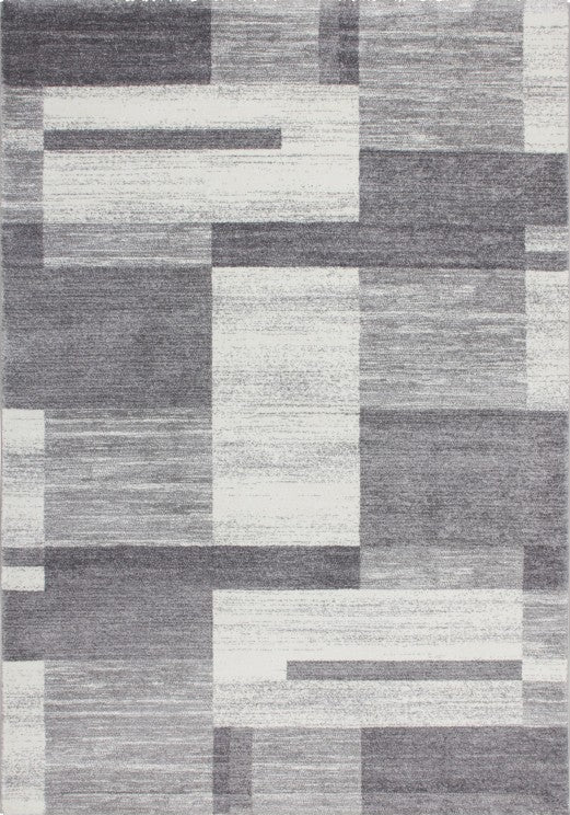 Feeling 501 Silver Checkered Thick Rug, full view