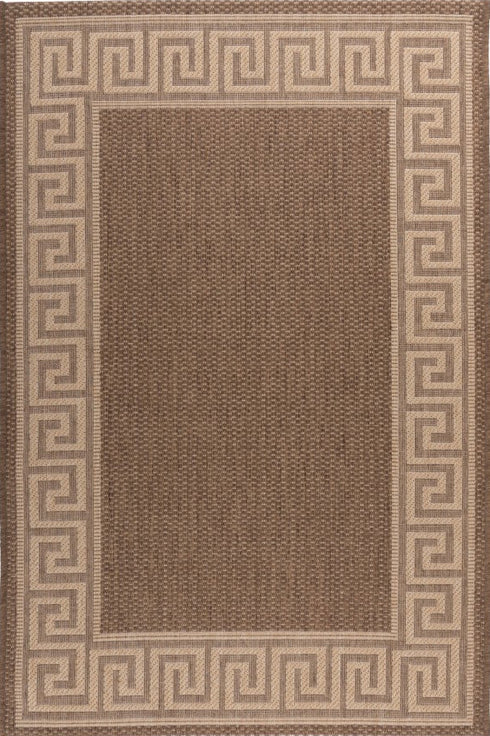 Finca 502 Coffee Border Outdoor/Kitchen Rug, full view