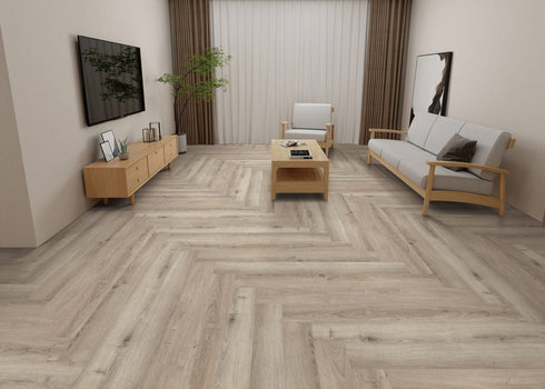 8mm Hybrid - Grey Breeze Herringbone - Stonefloor