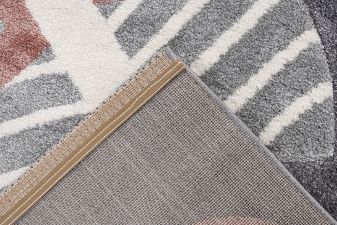 Happy 306 Multi - Whimsical Butterfly & Heart High Pile Kids Rug in Grey