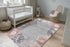 High pile rug featuring decorative flower and leaf edge design