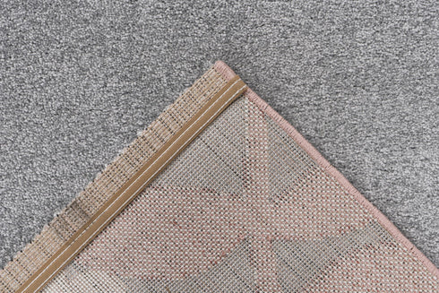 Happy 307 Multi - Kids Rug with Floral Border and Grey Center