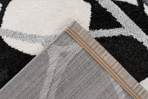 Happy 308 Silver - Kids Rug with Soccer Ball and Net Design in Grey