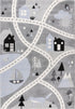 Happy 310 - Grey Kids Rug with Scenic Adventure Design, full view