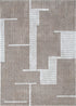 Indulgence Geo Lines Beige Grey Rug - INDU002, full view