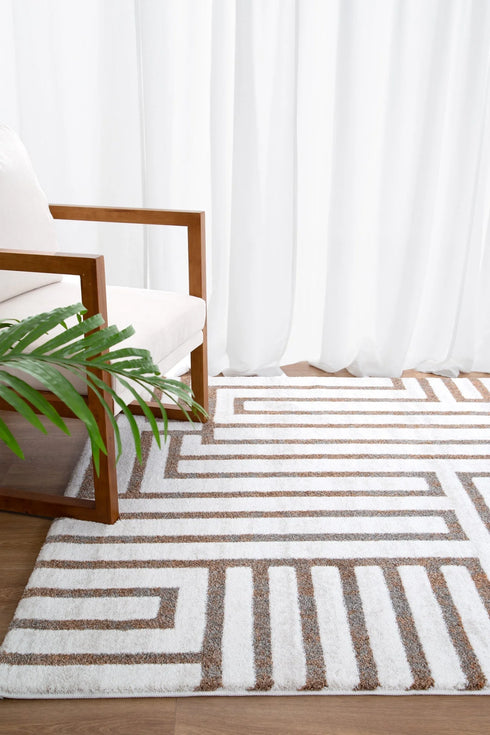 Indulgence Maze Cream Rug - INDU003