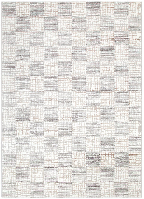 Jade Distressed Checkers Grey Beige Rug - JADE004 - Adore Rugs & Flooring