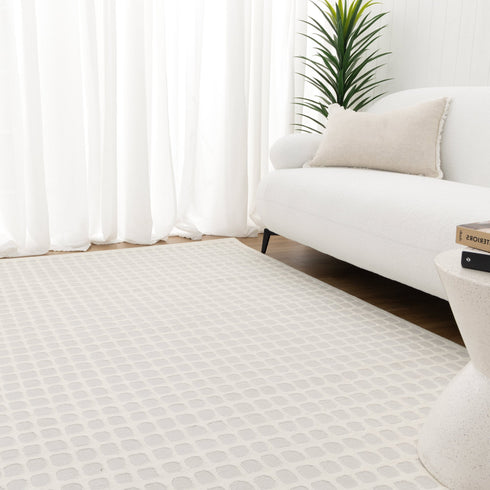 Jade Geometric Shapes Cream Grey Rug - JADE005 - Adore Rugs & Flooring