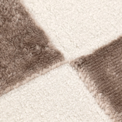 Jade Checkers Cream Brown Rug - JADE007 - Adore Rugs & Flooring