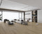 Open-plan lounge with a cool mid grey-taupe laminate plank floor