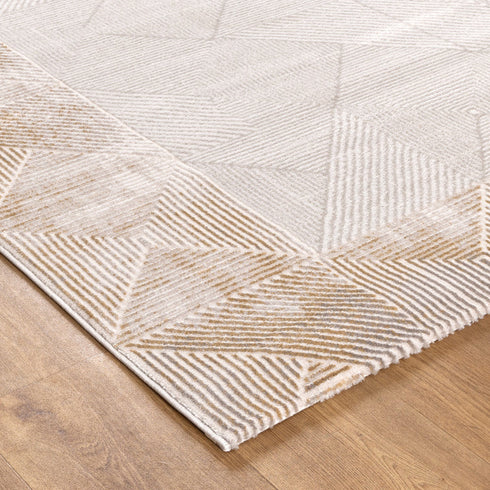 IN STORE ONLY - Lazer 01 - Beige Gold Geometric Rug