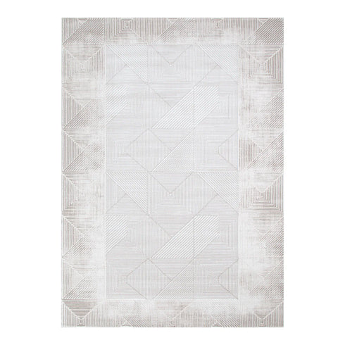 IN STORE ONLY - Lazer 02 - Taupe Grey Geometric Rug