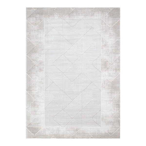 IN STORE ONLY - Lazer 02 - Taupe Grey Geometric Rug