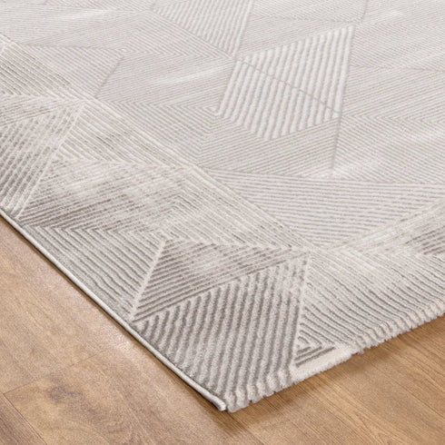 IN STORE ONLY - Lazer 02 - Taupe Grey Geometric Rug