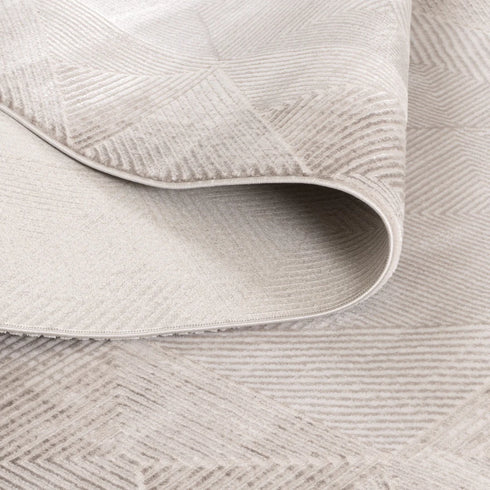 IN STORE ONLY - Lazer 02 - Taupe Grey Geometric Rug