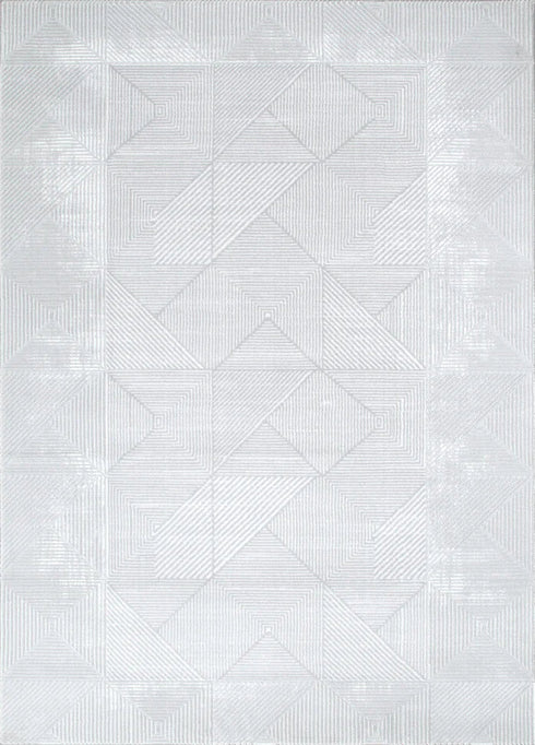 IN STORE ONLY - Lazer 03 - Grey Geometric Rug, full view
