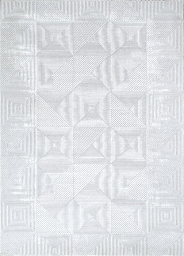 IN STORE ONLY - Lazer 03 - Grey Geometric Rug, full view