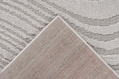 High pile rug in grey with flowing textured pattern