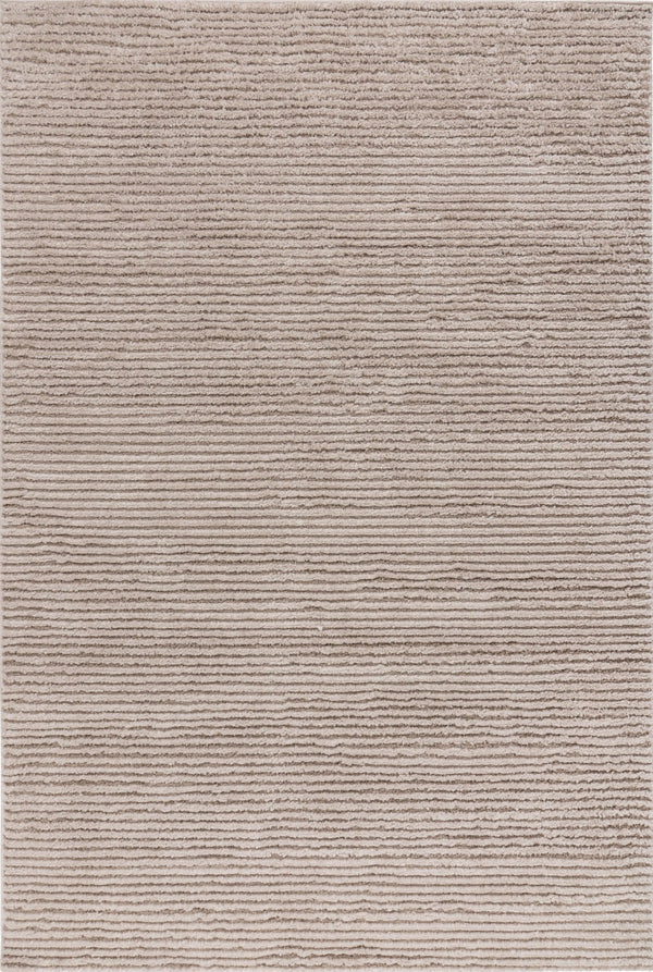 Lotus 303 - Beige Textured Area Rug with Subtle Horizontal Stripe Pattern, full view